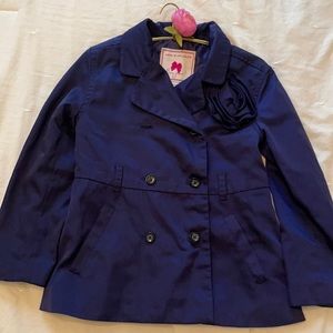 Janie and Jack navy 3-4 girls soft trench jacket